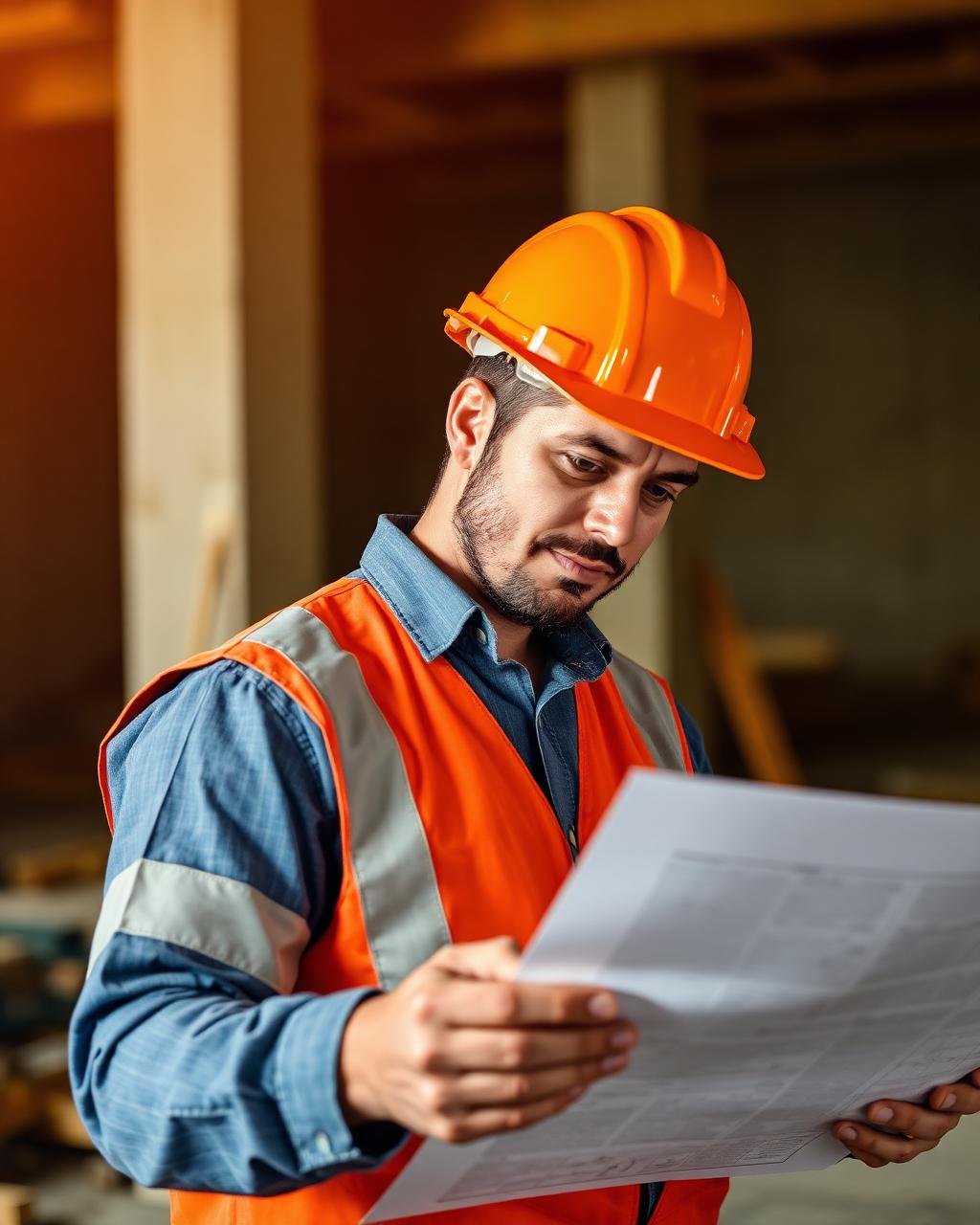 Matthis Construction Company Inc. project manager reviewing plans